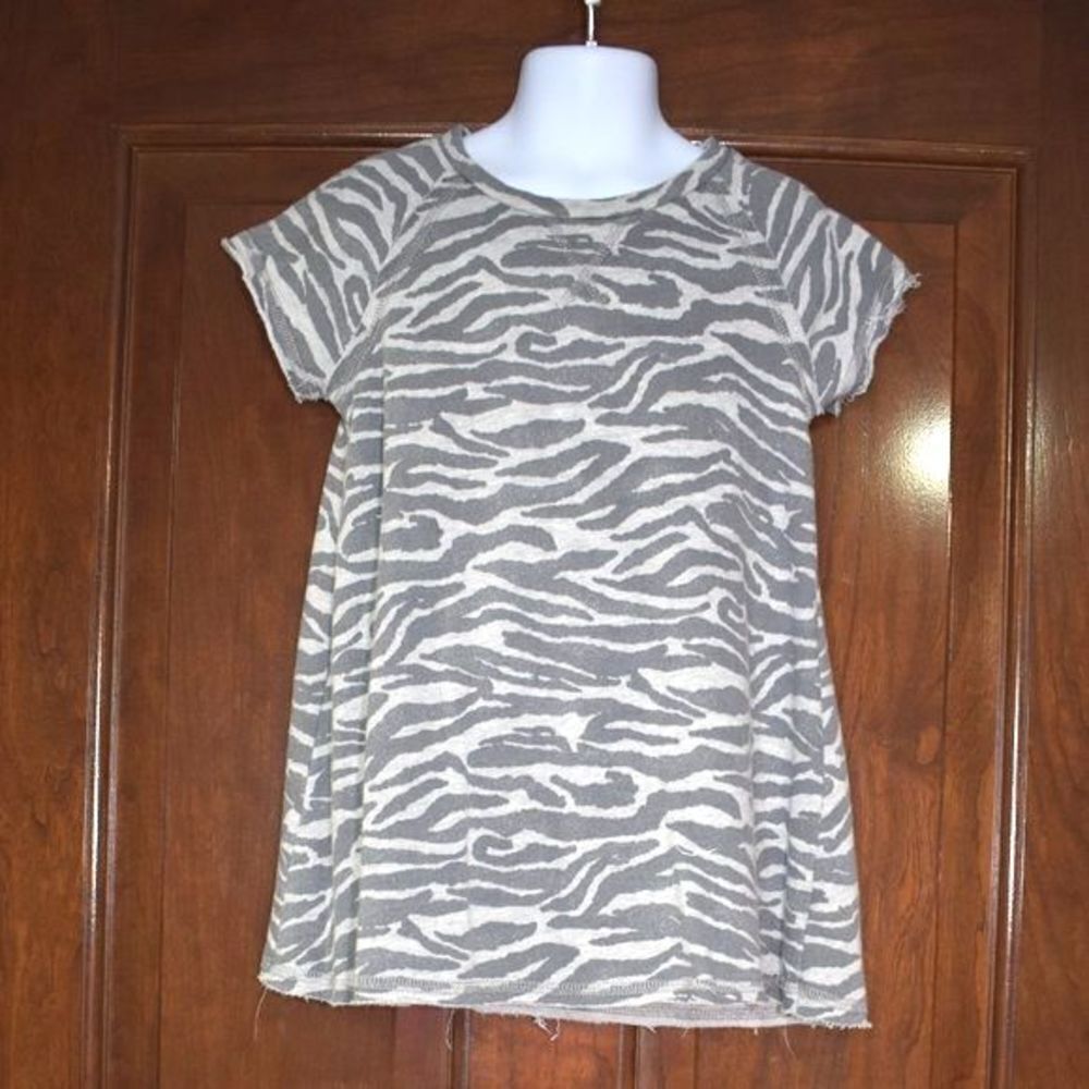 Girls Tiger Animal Print Dress Size 4T Gray Short Sleeve